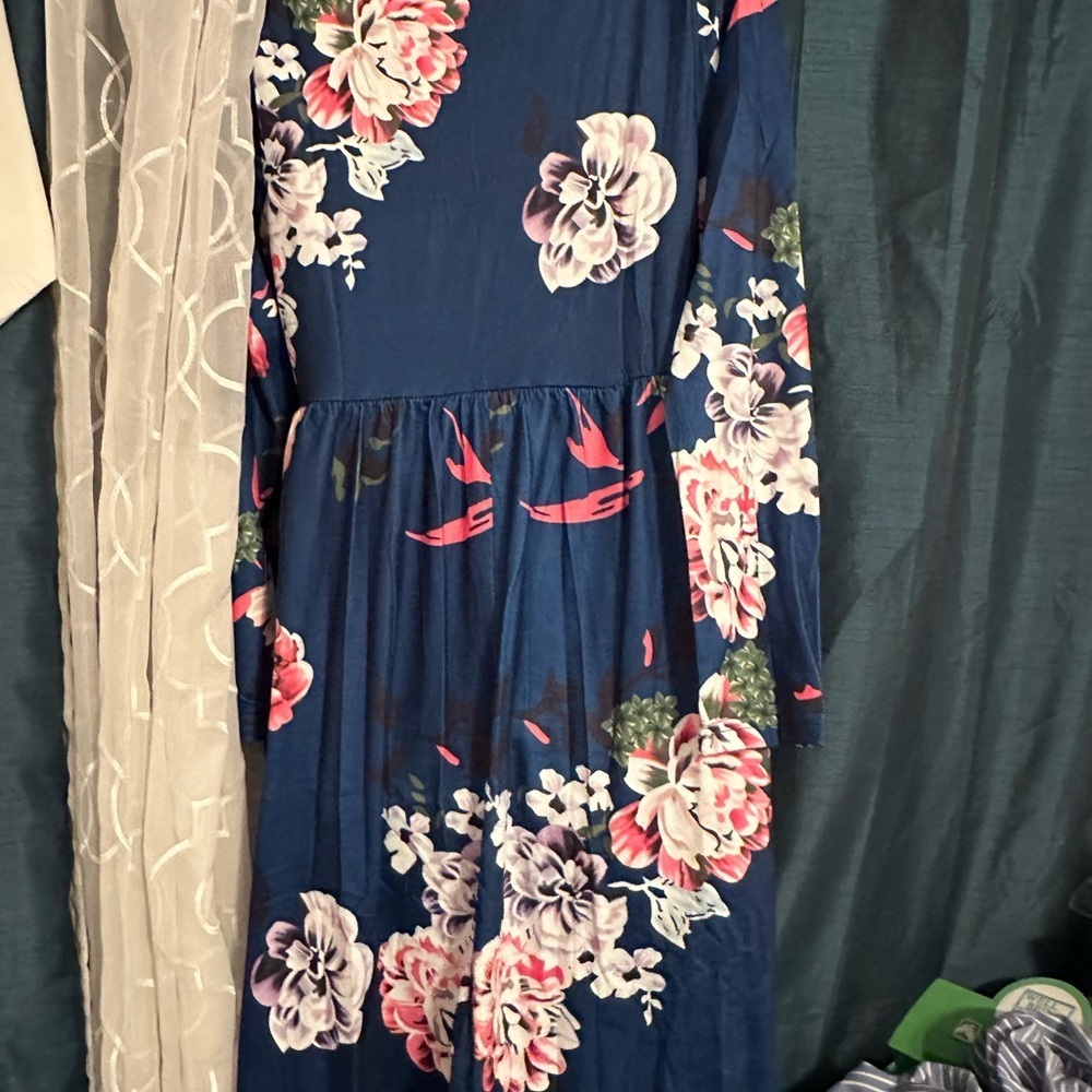 Floral Long Sleeve Maternity Dress